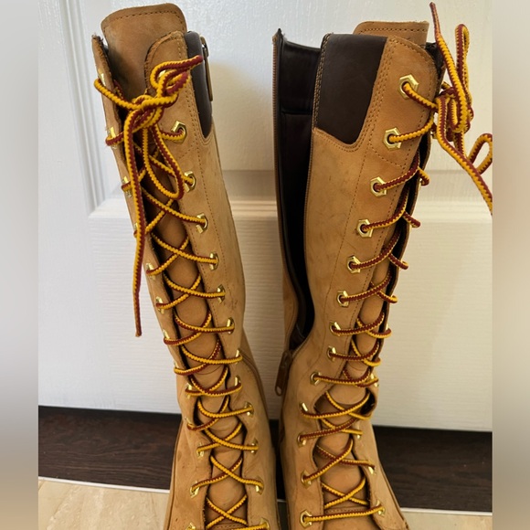 Timberland Premium W 7.5 Knee High Zip and Lace Up Boots **ZIPPER BROKEN** - Picture 4 of 14